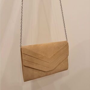 Milisente Tab Blue Velour Clutch with Chain, Purse Hand Bag